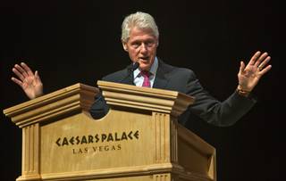 President Bill Clinton speaks about the work his wife Hillary will do if elected during a presidential election forum The Colosseum at Caesars Palace on Friday, August 12, 2016. .