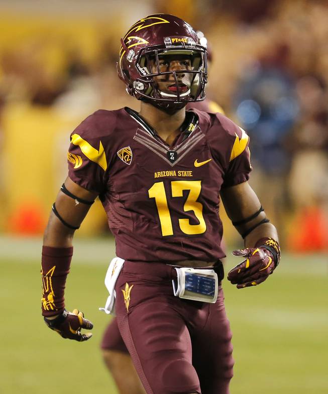 Arizona State defensive back Armand Perry (13) during the second half of the NCAA college football game against Stanford, Saturday, Oct. 18, 2014, in Tempe, Ariz.