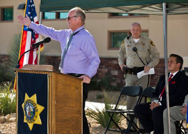 City of Las Vegas Councilman Bob Beers speaks during the opening ceremonies for the Spring Valley Area Command to service a portion of the western valley on Tuesday, August 30, 2016.
