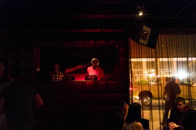 DJ Gambit, left, stands in the booth next to DJ Doug Gibbs at the Downtown Cocktail Room, Saturday, Sept. 17, 2016.