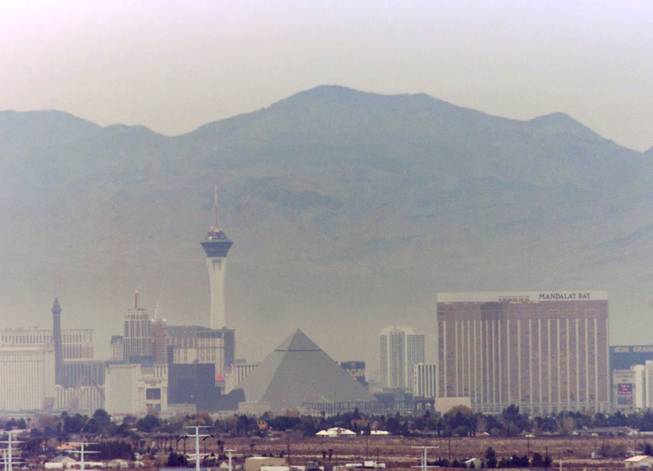 In this file photo, smog covers the Las Vegas Valley, Thursday, Dec. 20. 2001. 