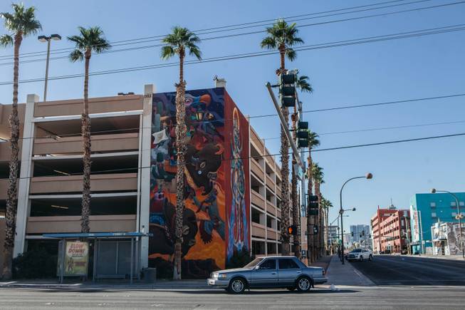A mural by Dulk in Downtown Las Vegas, Nev. on Oct. 18, 2016.