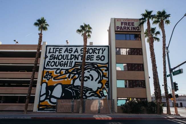 A mural by Mark Drew in Downtown Las Vegas, Nev. on Oct. 18, 2016.