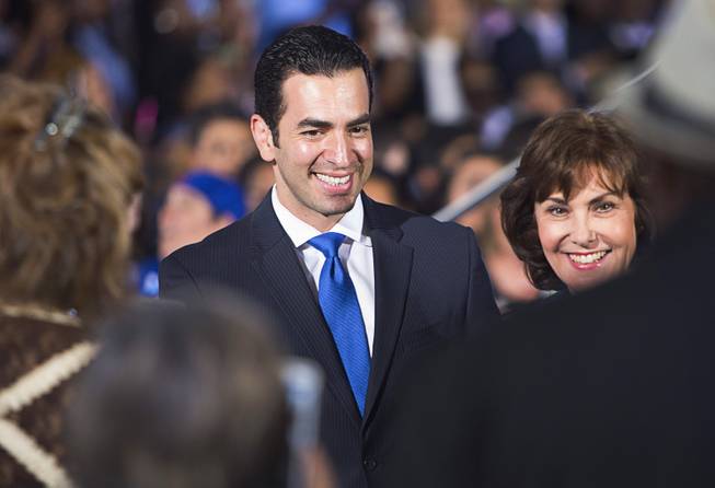 Democratic Congressional candidate Ruben Kihuen attends a rally with President Barack Obama at Cheyenne High School in North Las Vegas Sunday, Oct. 23, 2016.