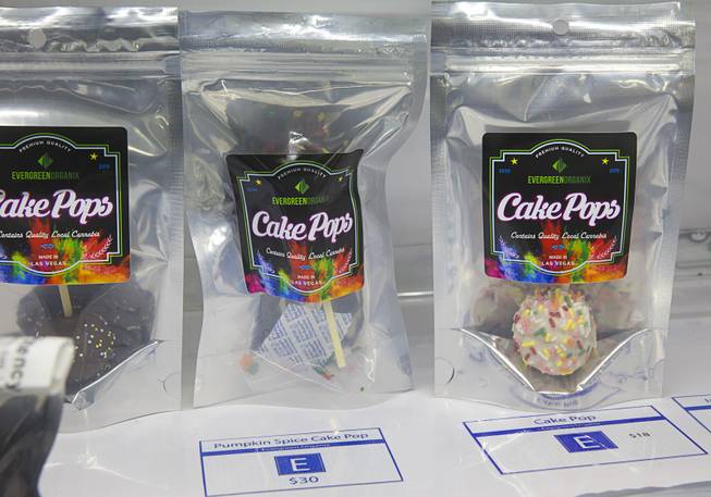 Edible products are displayed at the Essence medical marijuana dispensary in Henderson Monday, Oct. 24, 2016. The company has three locations in the Las Vegas Valley including one on the Las Vegas Strip.
