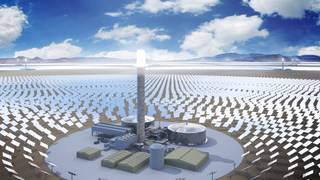A rendering of SolarReserve's ten new solar plants expected to cover about 15,000 acres and create 3,000 construction jobs over seven years.