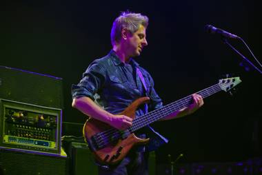 Phish bass guitarist Mike Gordon performs in concert with his band at the MGM Grand Garden Arena on Friday, Oct. 28, 2016.