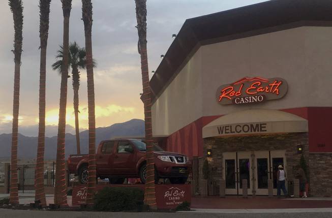 This Monday, Oct. 24, 2016, photo shows the main entrance to the Red Earth Casino in Thermal, Calif. Bus tours have been a fixture across the American landscape for years, shuttling gamblers from cities to rural places casinos are located, particularly in California, where tribal operations are often hours away. Gamblers usually get $20 to $30 in tokens or casino credits.