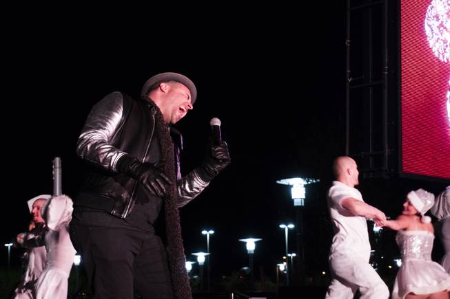 Las Vegas Strip performer Frankie Moreno performs during the Downtown Summerlin Holiday Parade which included the tree lighting celebration, Friday, Nov. 18, 2016.