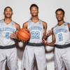 Canyon Springs High School Boys Basketball, from left, Kevin Legardy, Jovon Coleman and Tymier Farrar participate in the Las Vegas Sun Media day at The South Point, Wed Nov. 16, 2016.