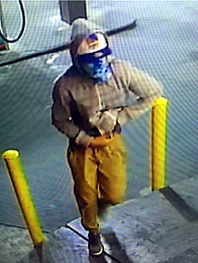 This man is sought in at least three armed robberies in Las Vegas.