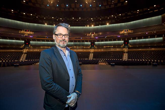 Francois Blais, a theater technology consultant with Sceno Plus, poses on the stage of the Park Theater at the Monte Carlo during a media preview of the theater Tuesday, Dec. 6, 2016.