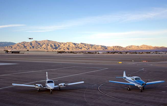 Vintage aircraft are displayed during a ceremony celebrating the 75th anniversary of the North Las Vegas Airport Wednesday, Dec. 7, 2016. The airport, originally called Sky Haven Airport when it opened in 1941, will host an aviation open house on Saturday, Dec. 10, from 9 am. to 3 pm.