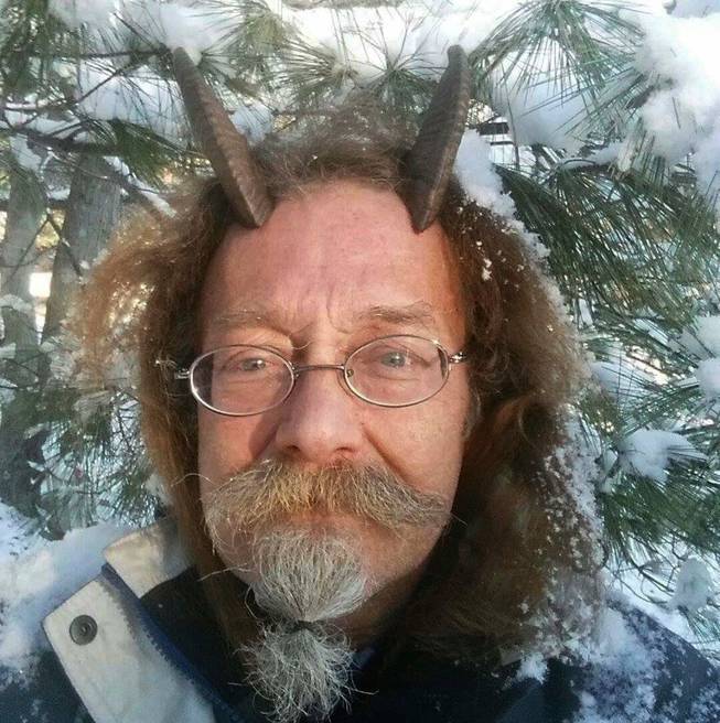 Phelan Moonsong is shown in Portland, Maine. Moonsong, an ordained Pagan priest, finally has gotten the OK to sport goat horns in his Maine driver's license photo. The Maine resident said that unless he's sleeping or bathing, he always wears his goat horns, which serve as his spiritual antennae and help him educate others about Paganism.