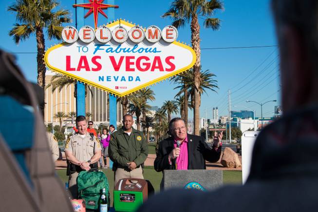"There's no better place to party and bring in the new year than Las Vegas,” Mayor Pro Tem Steve Ross said during a briefing from the "Welcome to Las Vegas" sign on Thursday, Dec. 29.
