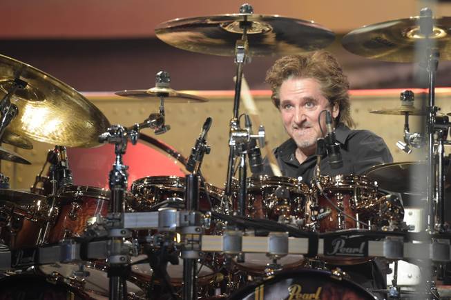 Styx drummer Todd Sucherman performs Thursday, Jan. 5, 2017, to promote their upcoming show with Don Felder at the Venetian Theater in Las Vegas.