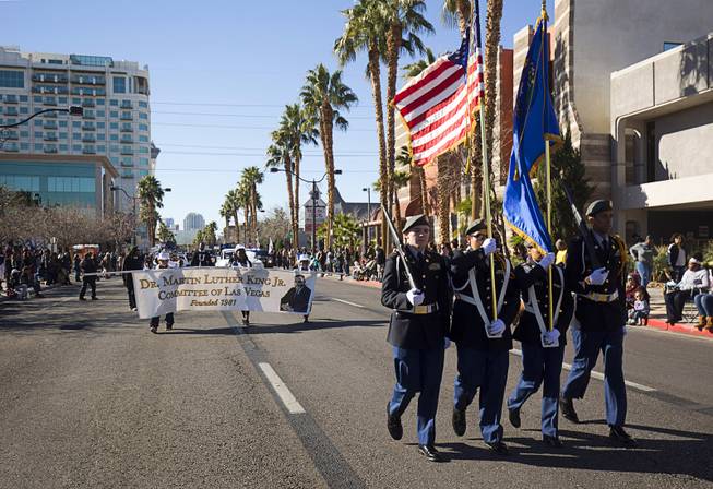 The 35th annual Dr. Martin Luther King Jr. Day Parade gets underway in downtown Las Vegas Monday, Jan. 16, 2017. MGM Resorts International was the presenting sponsor.