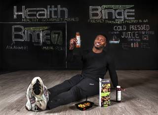 Gerome Sapp is a former NFL player turned businessman and recently opened Health Binge which features pre-made, healthy meals for people looking to lose weight, stay active or eat healthier on Friday, Jan. 20, 2017.