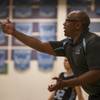 Foothill head coach Kevin Soares has a few words for a player versus Coronado during their Sunrise Regional high school basketball championship game at Canyon Springs High School on Saturday, Feb. 18, 2017.