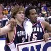Gonzaga's Dan Dickau, left, and Alex Hernandez celebrate after their 96-90 victory over top-seeded Pepperdine in the West Coast Conference title game Monday night, March 4, 2002, in San Diego. Hernandez is a Valley High grad.