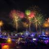 A volley of fireworks erupts over the festival grounds during the second night of EDC Las Vegas 2017 at the Las Vegas Motor Speedway on Sunday, June 18, 2017.   L.E. Baskow