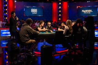 The competition continues during the World Series of Poker Main Event at the Rio in Las Vegas, Nev. on Monday, July 17, 2017.	
