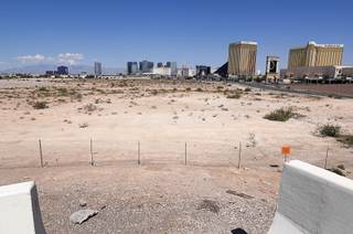 A view from Russell Road during a walk around the Raiders Stadium site Sunday, Sept. 10, 2017.