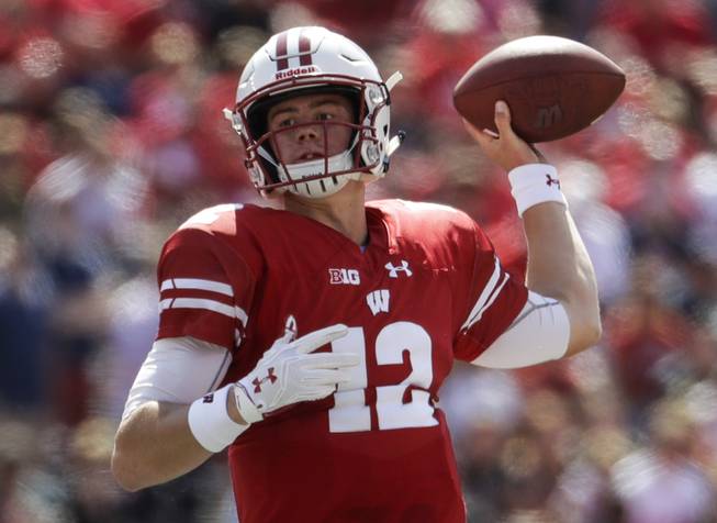 Wisconsin quarterback Alex Hornibrook throws during the first half of an NCAA college football game against Florida Atlantic Saturday, Sept. 9, 2017, in Madison, Wis. 
