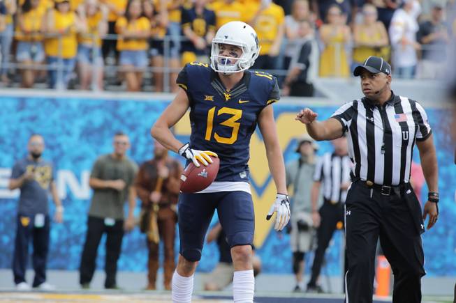 West Virginia wide receiver David Sills V (13) during the first half/second half of an NCAA college football game, Saturday, Sept. 16, 2017, in Morgantown, W.Va. 