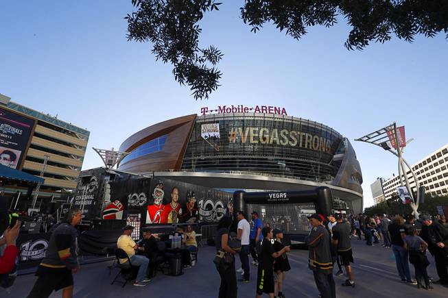 A view of the T-Mobile Arena before the Vegas Golden Knights first season home game Tuesday, Oct. 10, 2017.