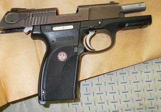 A undated photo of a weapon seized in an Operation Spartan Fist search warrant.