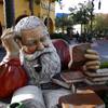 A sculpture, inspired by a Saturday Evening Post cover by Norman Rockwell, is shown in Town Square Las Vegas Monday, Nov. 13, 2017.