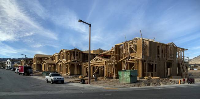 Housing construction continues in the Far Hills area within the Las Vegas region on Wednesday, Jan. 3, 2018.