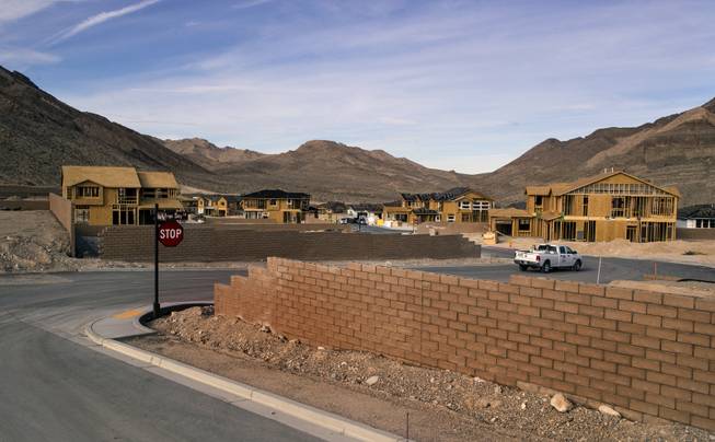 Housing construction continues in the Reverence area within the Las Vegas region on Wednesday, Jan. 3, 2018.