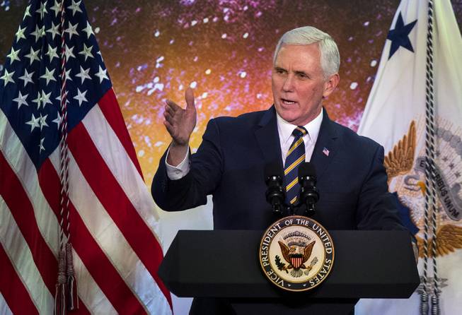 Vice President Mike Pence delivers remarks at the grand opening of AFWERX Vegas on Thursday, Jan. 11, 2018.