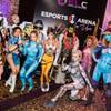 Video game characters welcome guests at the opening announcement event for Esports Arena Las Vegas at the Luxor on January 10.