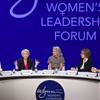 From left, Betsy Atkins, Pat Mulroy, Kim Sinatra, Dee Dee Myers and Wendy Webb participate in a women's forum at the Wynn, Monday, May 14, 2018, in Las Vegas. Sinatra, executive vice president of Wynn Resorts, hosted the event.