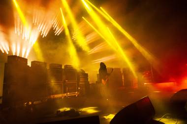 Sunn O))) performs during the third night of the Psycho Las Vegas music festival at the Hard Rock, Sunday, Aug. 19, 2018.