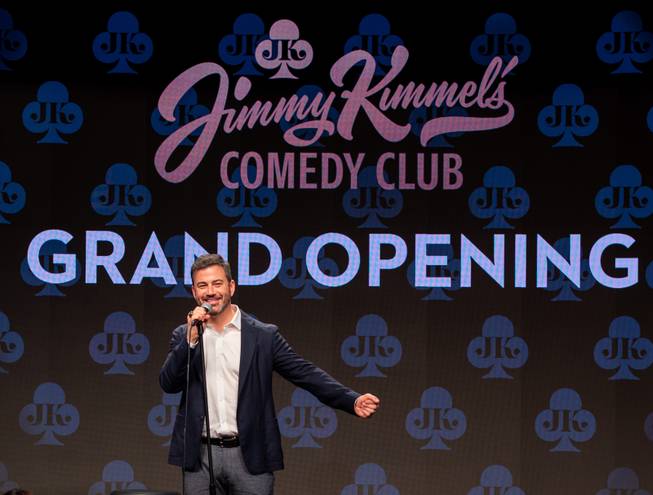 Jimmy Kimmel speaks during the grand opening of Jimmy Kimmel's Comedy Club at the LINQ Promenade Friday, June 14, 2019.