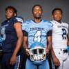 Members of the Centennial High football team are pictured during the Las Vegas Sun's high school football media day at the Red Rock Resort on July 24, 2019. They include, from left, Thomas Lane, Aaron Johnson and Samie Wallace.