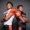 Members of the Chaparral High School football team are pictured during the Las Vegas Sun's high school football media day at the Red Rock Resort on July 24, 2019. They include, from left, Joe Tauilili and Tayshawn Collins.