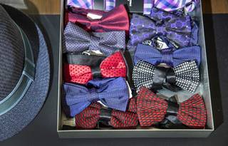 Bowties are displayed at Misura, a menswear retail store inside the Appian Way Shops at Caesars Palace, Wednesday, Sept. 4, 2019.