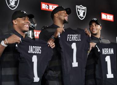 Josh Jacobs, Clelin Ferrell and Johnathan Abram were the Raiders’ three first-round picks in this year’s NFL Draft.