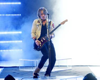 Country music star Keith Urban performs during his “Graffiti U World Tour” at the Colosseum at Caesars Palace, Friday, Sept. 6, 2019.
