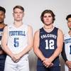 Players of the Foothill High basketball team, from left Dimitre Clair, Eli Habighorst, Fisher Welch and Travis Thomas, take a portrait during the Las Vegas Sun's High School Basketball Media Day at the Red Rock Resort and Casino, Oct. 28, 2019.