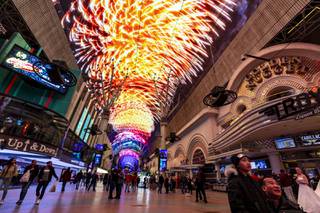 Viewers experience a preview of the new Viva Vision Canopy at the Fremont Street Experience, downtown, Thursday, Dec. 19, 2019.