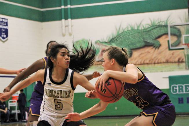 Spring Valley's Chelsea Camara defends against an opponent during Gator Classic at Green Valley High School on Dec. 30, 2019.