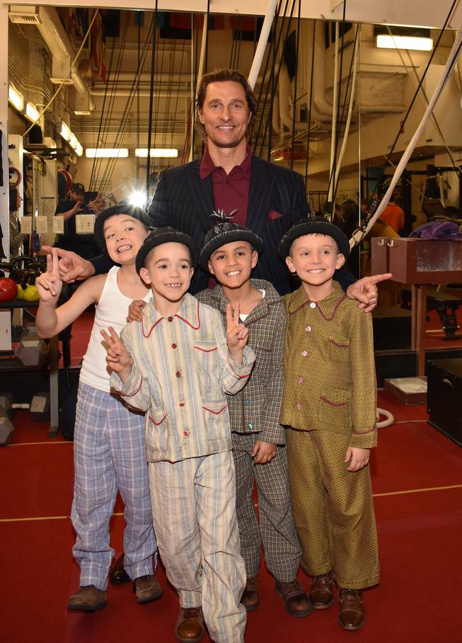 Matthew McConaughey with the young performers of "The Beatles LOVE."