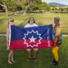 From left, Jennifer Young, community liaison at St. Judes Women's Auxiliary, Deborah Evans, state director of the National Juneteenth Observance Foundation, and Charlotte Carpenter, coordinator for National Juneteenth Observance Foundation Nevada are shown Monday, June 15, 2020. They hold the Juneteenth flag at Craig Ranch Regional Park, the site of their upcoming Juneteenth Observance program.