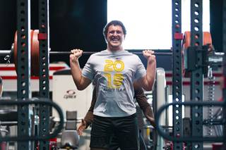 Gabriel Lopez performs squats at Phase 1 Sports, Wednesday, June 24, 2020.